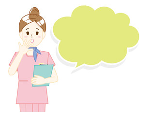 接客する女性のイラスト　美容アドバイススタッフ