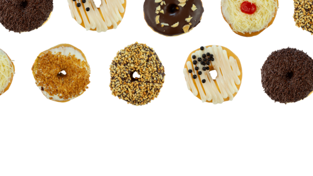 Tasty donut pattern banner background