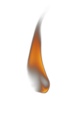 Tiny fire flame on white