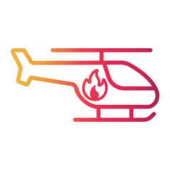 helicopter Line Gradient Icon