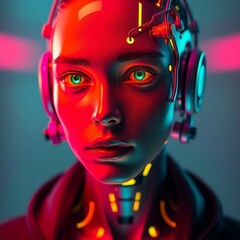 Humanoid with headphones.