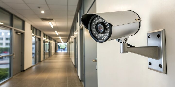close up of a security camera	