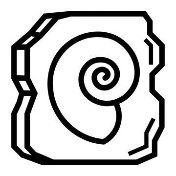 black and white fossil spiral shape clip art preview