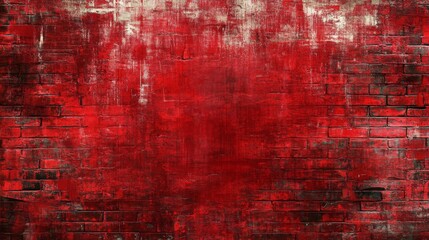Obraz premium Abstract Background of Weathered Red Brick Wall with Textured Surface and Artistic Paint Splashes Highlighting Urban Vibe and Creativity for Artistic Projects