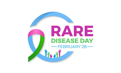 Vector graphic of World Rare Disease Day. February 28. Holiday concept. Design for banner, cards, prints, social media, poster, flyer and background design template.