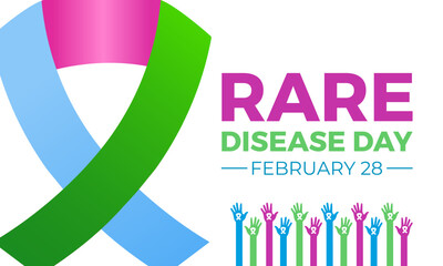 Vector graphic of World Rare Disease Day. February 28. Holiday concept. Design for banner, cards, prints, social media, poster, flyer and background design template.