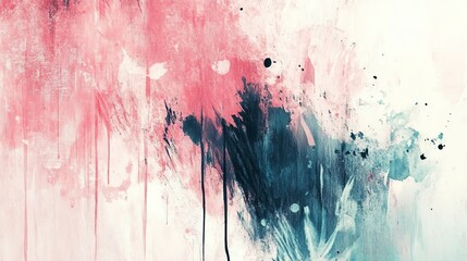 Fototapeta premium Abstract Art with Pink and Blue Drips on White Background, Capturing the Essence of Colorful Expression and Modern Aesthetic, Perfect for Decor and Design Projects
