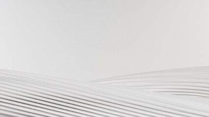 Illustration of a white abstract shape with smooth, wavy lines creating a minimalist, elegant background. Ideal for graphic design projects, web design, presentations and wallpapers.