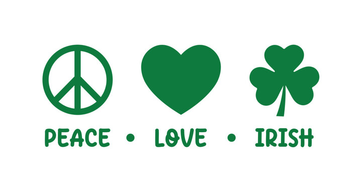 peace love irish, St. Patrick's Day vector illustration