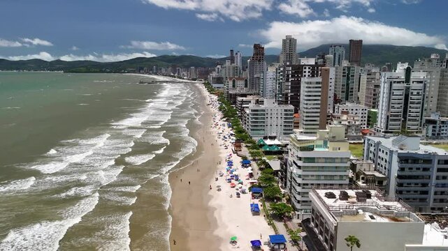 Aerial view of Itapema Beach - Itapema, Santa Catarina, Brazil