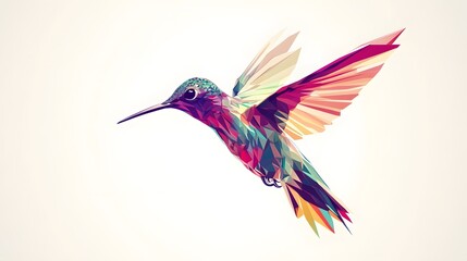 Fototapeta premium Abstract Polygonal Hummingbird in Flight