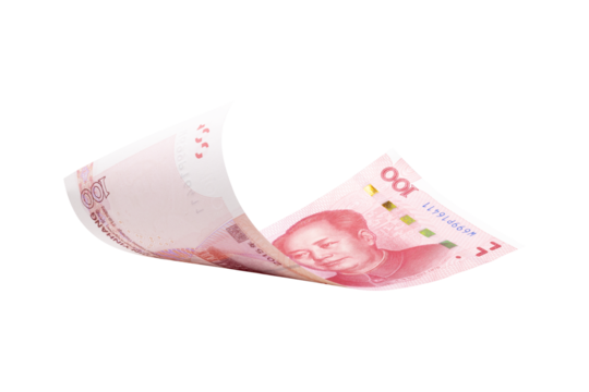 Chinese or asian economic growth concept. chairman MAO zedong's portrait,on 100 Yuan, chinese banknotes, RMB banknotes. Clipping path.