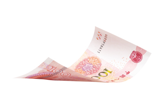Chinese or asian economic growth concept. chairman MAO zedong's portrait,on 100 Yuan, chinese banknotes, RMB banknotes. Clipping path.