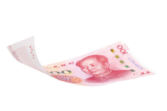 Chinese or asian economic growth concept. chairman MAO zedong's portrait,on 100 Yuan, chinese banknotes, RMB banknotes. Clipping path.