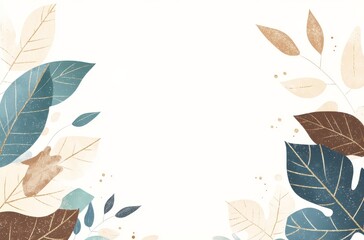 Fototapeta premium Elegant autumn leaves frame on white background.