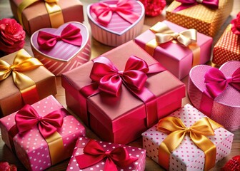 Valentine's Day Gift Boxes Collection - Flat Design Illustration