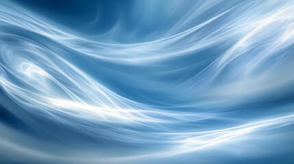 Obraz premium Landscape with abstract flowing pattern of white curves on blue background