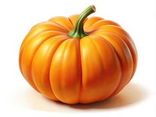 Obraz premium Vibrant Orange Pumpkin Top View Silhouette Illustration
