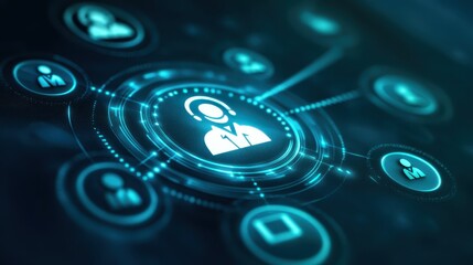 Professional business portrait, man in suit against a vibrant blue backdrop