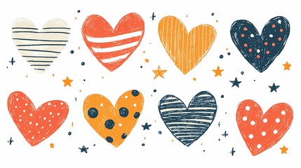 Colorful Hearts Design Creative Art Digital Illustration Vibrant Environment Playful Concept