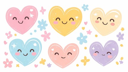 Colorful Happy Hearts Illustration Digital Art Cheerful Design Whimsical Environment Playful Viewpoint