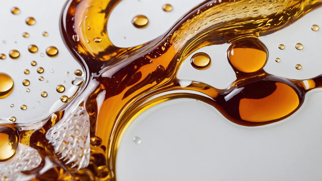 Thick sticky  viscous sweet  abstract corn maple syrup  trree sap for breakfast pancake
