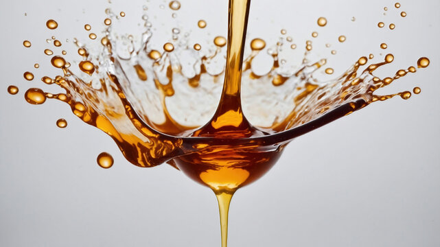 Thick sticky  viscous sweet  abstract corn maple syrup  trree sap for breakfast pancake