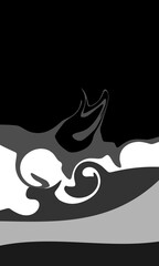 an abstrak monochrome fluid art 