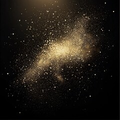 Abstract artwork featuring golden dust and light effects.