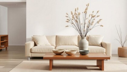 Modern Beige Sofa Living Room Interior Design Home Decor