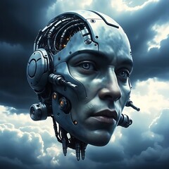 UFO in shape of the human's head.
