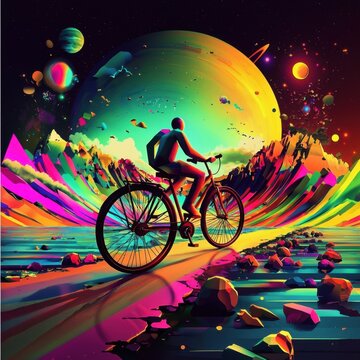 Commemorating Albert Hoffman's iconic cosmic bicycle adventure.
