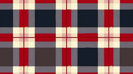 Classic Checkerboard Pattern with Retro Elements: Red, White and Seamless Plaid Vectors