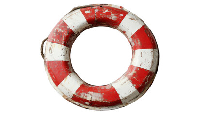 Red and white lifesaver ring, transparent background