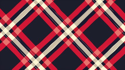 Classic Checkerboard Pattern with Retro Elements: Red, White and Seamless Plaid Vectors
