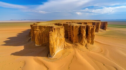 Majestic Rock Formation in the Desert Landscape