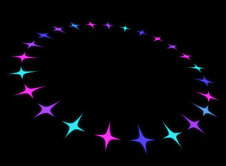 ネオンカラーの幻想的にキラキラ輝く輪フレーム