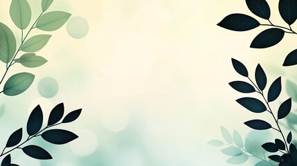 Blurred bokeh concept. A serene background featuring lush green leaves with a soft, blurred light ambiance.