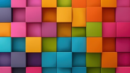 Vibrant Colorful Cubes Abstract Background