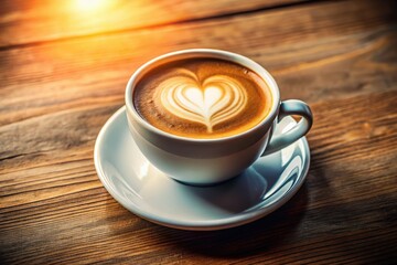 Obraz premium Capture captivating coffee photos: minimalist heart foam latte art.