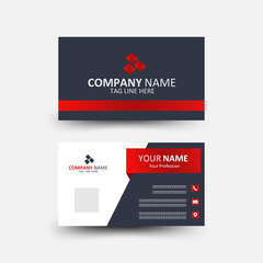 Modern and simple business card design Modern presentation card with company logo Vector business card template Visiting card for business and personal use Vector illustration Design