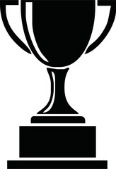 Trophy sign icon. Trophy cup. Champion cup winner trophy award. Black silhouette of trophy cup. Vector illustration