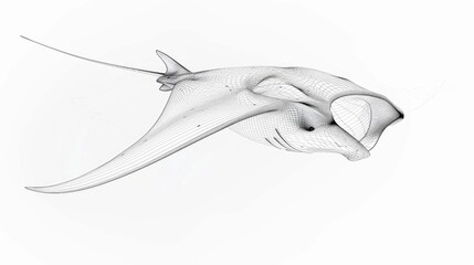 Fototapeta premium A stylized representation of a manta ray in a minimalist design.