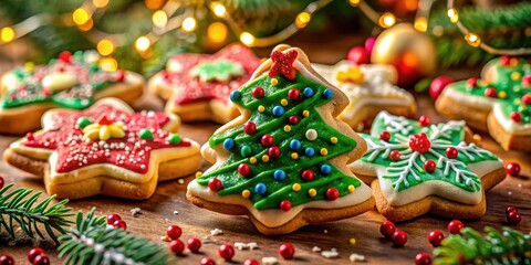 Macro lens reveals the intricate textures of holiday cookies.
