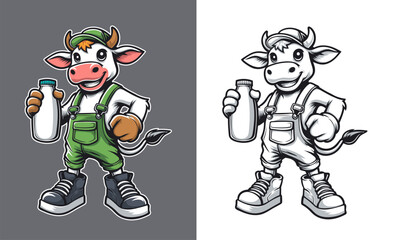 Cow Mascot Vector