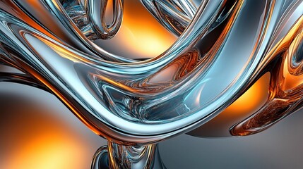 Modern Abstract Glass Architectural Forms with Reflective Surfaces