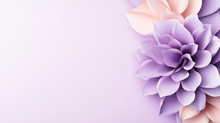 Fototapeta premium Minimal floral idea. Elegant pastel flowers on a soft gradient background create a serene atmosphere.