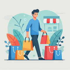 image of someone shopping with a bag full of goods