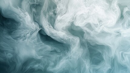 Obraz premium Abstract swirling teal and white fluid art.