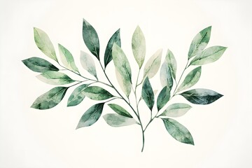 Elegant Green Leaves Arrangement on Soft Background for Nature and Botanical Illustrations